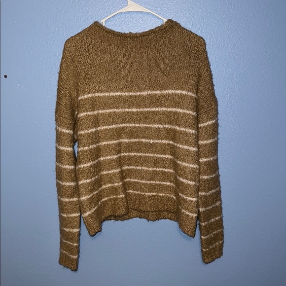 J. Crew Alpaca Boucle Brown and Cream Rolled Neck Sweater - small. B1 - Picture 1 of 7
